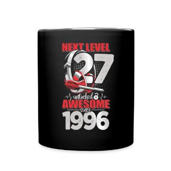 Level Unlocked 27 Jahre alt 1996 Headset Gaming - Tasse einfarbig - Schwarz - Vorne