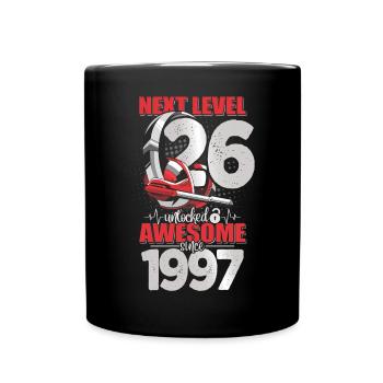 Level Unlocked 26 Jahre alt 1997 Headset Gaming - Tasse einfarbig - Schwarz - Vorne