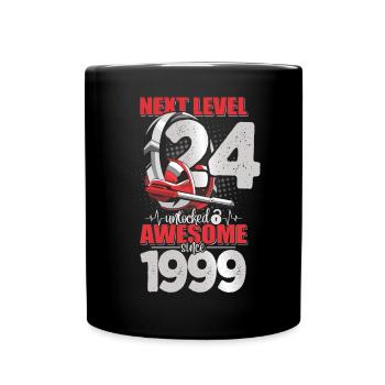 Level Unlocked 24 Jahre alt 1999 Headset Gaming - Tasse einfarbig - Schwarz - Vorne