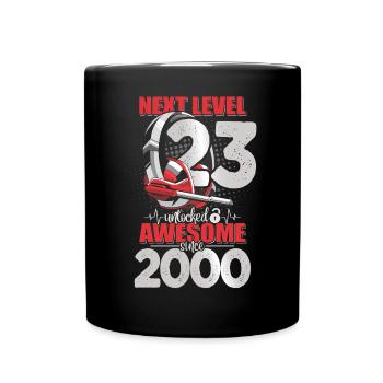 Niveau débloqué 23 ans 2000 Casque de jeu - Mug uni - noir - Devant