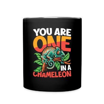 You Are One In A Chameleon für Reptilienhalter - Tasse einfarbig - Schwarz - Vorne