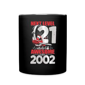 Level Unlocked 21 Jahre alt 2002 Headset Gaming - Tasse einfarbig - Schwarz - Vorne