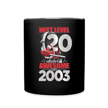 Level Unlocked 20 Jahre alt 2003 Headset Gaming - Tasse einfarbig - Schwarz - Vorne