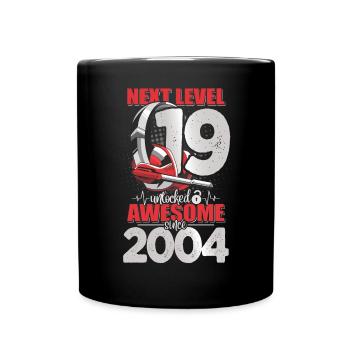 Level Unlocked 19 Jahre alt 2004 Headset Gaming - Tasse einfarbig - Schwarz - Vorne