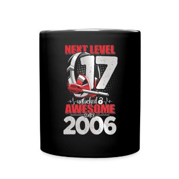 Level Unlocked 17 Jahre alt 2006 Headset Gaming - Tasse einfarbig - Schwarz - Vorne
