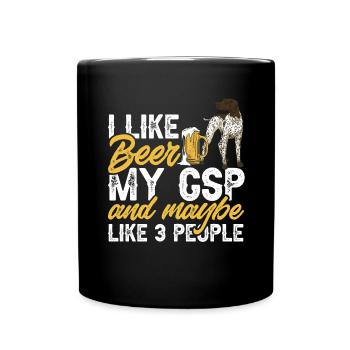 Chien GSP allemand à poil court - Mug uni - noir - Devant