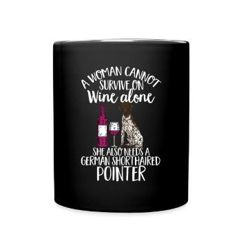 Chien GSP allemand à poil court - Mug uni - noir - Devant