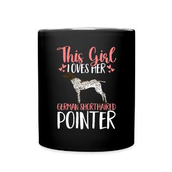 Chien GSP allemand à poil court - Mug uni - noir - Devant