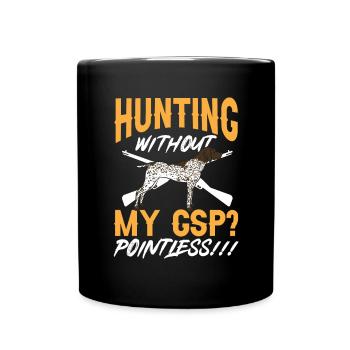 Chien GSP allemand à poil court - Mug uni - noir - Devant