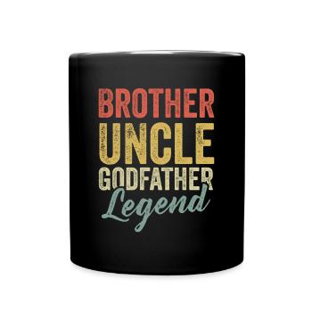 Bruder Onkel Pate Tee Patenkind Neffe Nichte - Tasse einfarbig - Schwarz - Vorne
