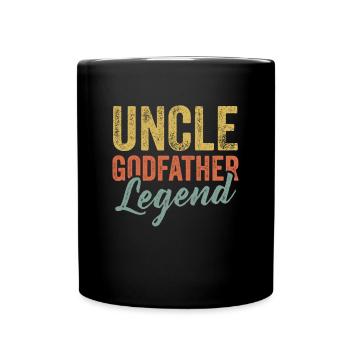 Onkel Pate Legende Tee Lustiger Neffe Nichte - Tasse einfarbig - Schwarz - Vorne