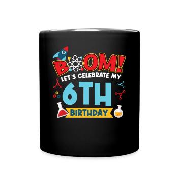 Boum Célébrons mon 6e anniversaire - Mug uni - noir - Devant