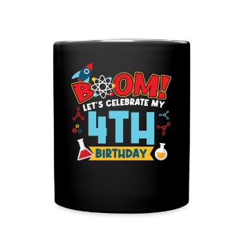 Boum Célébrons mon 4e anniversaire - Mug uni - noir - Devant