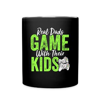 Funny Gamer Dad Son Daughter Tee - Video Gaming - Full Colour Mug - black - Front