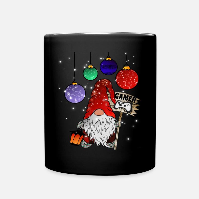 Gamer Wichtel Christmas Gnome - Tasse einfarbig - Schwarz
