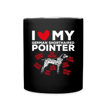 Chien GSP allemand à poil court - Mug uni - noir - Devant