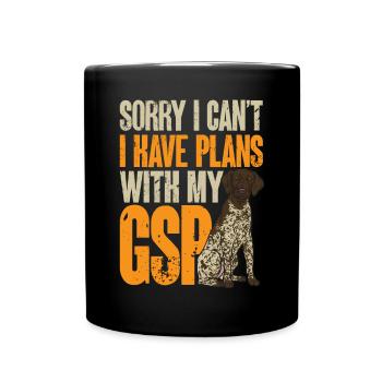 Chien GSP allemand à poil court - Mug uni - noir - Devant