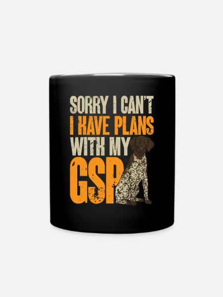 Deutsch Kurzhaar GSP Hund - Tasse einfarbig - Schwarz