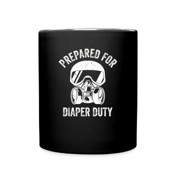 Nouveau papa préparé pour la couche - Drôle de grossesse - Mug uni - noir - Devant