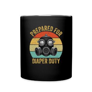 Funny Prepared For Diaper Duty Tee - Gag First - Full Colour Mug - black - Front