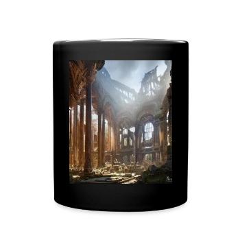 Griechische Mythology Tempel Ruinen Griechenland - Tasse einfarbig - Schwarz - Vorne