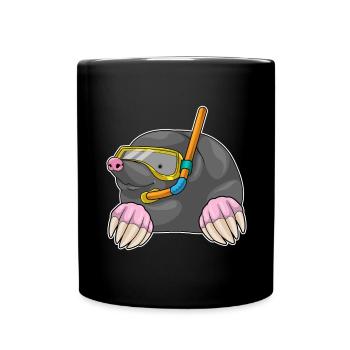 Plongée en snorkeling avec plongeur de taupe - Mug uni - noir - Devant