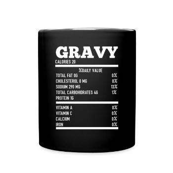 Soße Nährwertangaben Türkei Thanksgiving Geschenke - Tasse einfarbig - Schwarz - Vorne