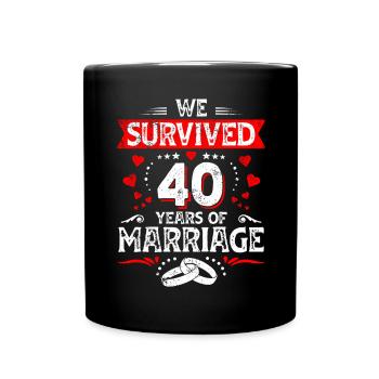 40 ans mariage cadeau anniversaire Femme - Mug uni - noir - Devant