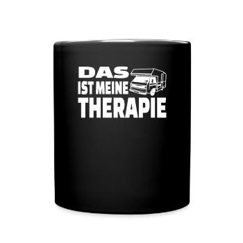 Camper Geschenkidee Camping - Tasse einfarbig - Schwarz - Vorne