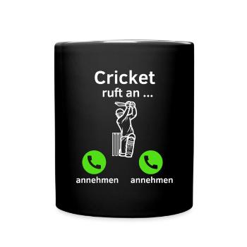 Cricket ruft an - annehmen oder annehmen? - Tasse einfarbig - Schwarz - Vorne