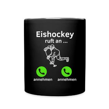 Eishockey ruft an - annehmen oder annehmen? - Tasse einfarbig - Schwarz - Vorne