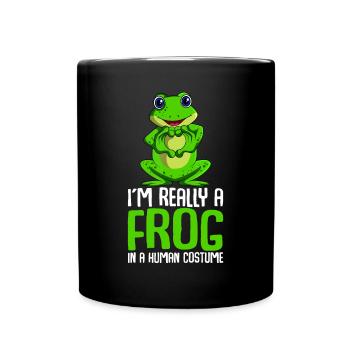 Frosch Liebhaber Frösche Kostüm Kinder Mädchen Jungen - Tasse einfarbig - Schwarz - Vorne