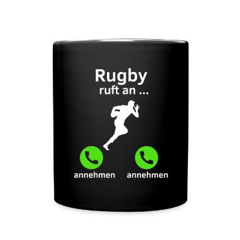 Rugby ruft an - annehmen oder annehmen? - Tasse einfarbig - Schwarz - Vorne