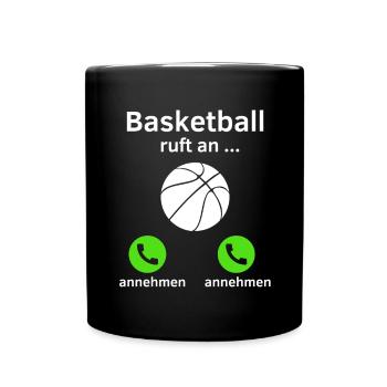 Basketball ruft an - annehmen oder annehmen? - Tasse einfarbig - Schwarz - Vorne