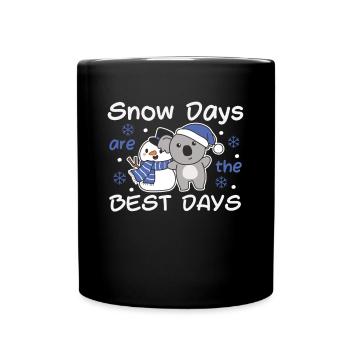 Koala Snow Days are the best days Winter - Tasse einfarbig - Schwarz - Vorne