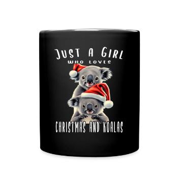 Juste une fille qui aime Noël et les koalas - Mug uni - noir - Devant