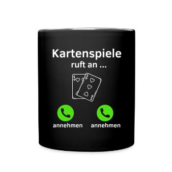 Kartenspiele ruft an - annehmen oder annehmen? - Tasse einfarbig - Schwarz - Vorne