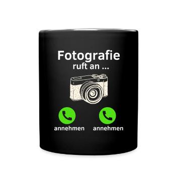 Fotografie ruft an - annehmen oder annehmen? - Tasse einfarbig - Schwarz - Vorne