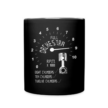 Orchestre de voiture Moteur 8, 10 et 12 cylindres - Mug uni - noir - Devant