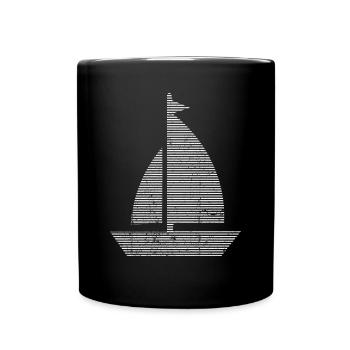 Segeln - Tasse einfarbig - Schwarz - Vorne