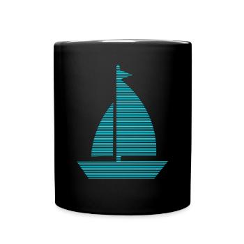 Segeln - Tasse einfarbig - Schwarz - Vorne