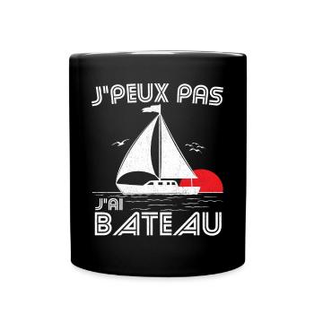 J'peux pas j'ai bateau - le coucher du soleil - Mug uni - noir - Devant