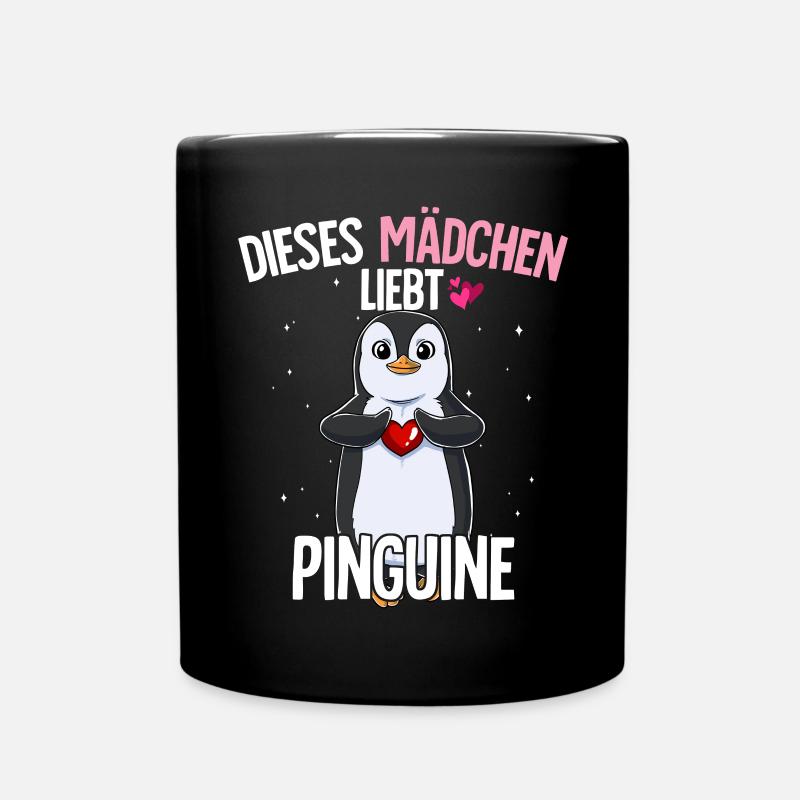 Pinguin Mädchen - Tasse einfarbig - Schwarz