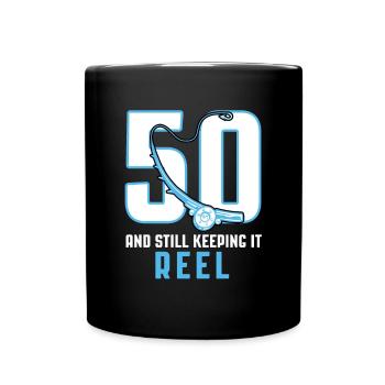 50 et toujours en gardant la chemise Fischer Angler - Mug uni - noir - Devant