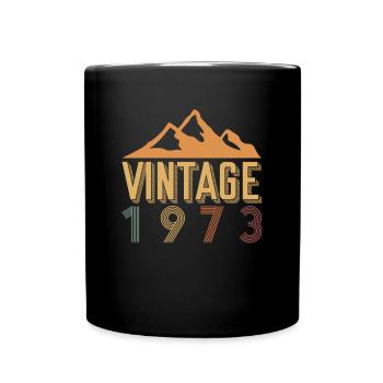 50. Geburtstag Vintage Retro 1973 Shirt Berge - Tasse einfarbig - Schwarz - Vorne
