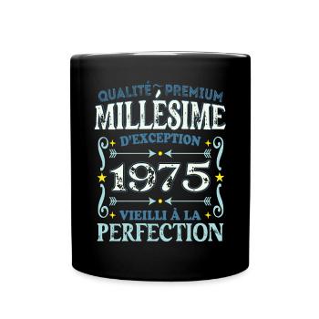 Millésime 1975 année de naissance cadeau humour - Mug uni - noir - Devant
