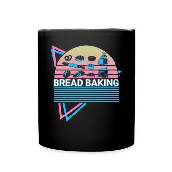 Brotbacken Bäcker Retro - Tasse einfarbig - Schwarz - Vorne