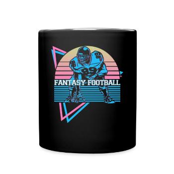Fantasy Football Spieler Retro - Tasse einfarbig - Schwarz - Vorne