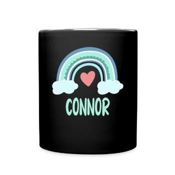 Connor Name Rainbow Baby - Full Colour Mug - black - Front