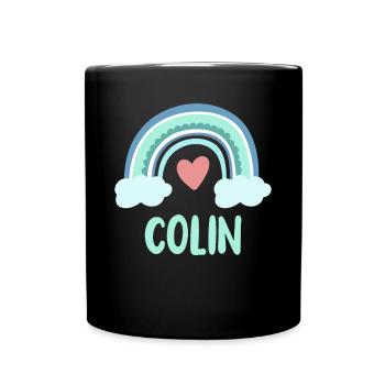 Colin Name Rainbow Baby - Full Colour Mug - black - Front